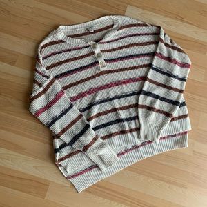 GUC Aerie henley knitted striped sweater